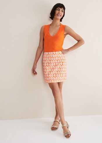 Phase Eight Elysia Geo Skirts Pink/Orange Australia | VY1760485